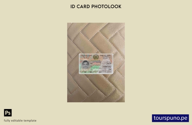 Plantilla FRONTAL lista para imprimir con aspecto fotográfico de identificación 